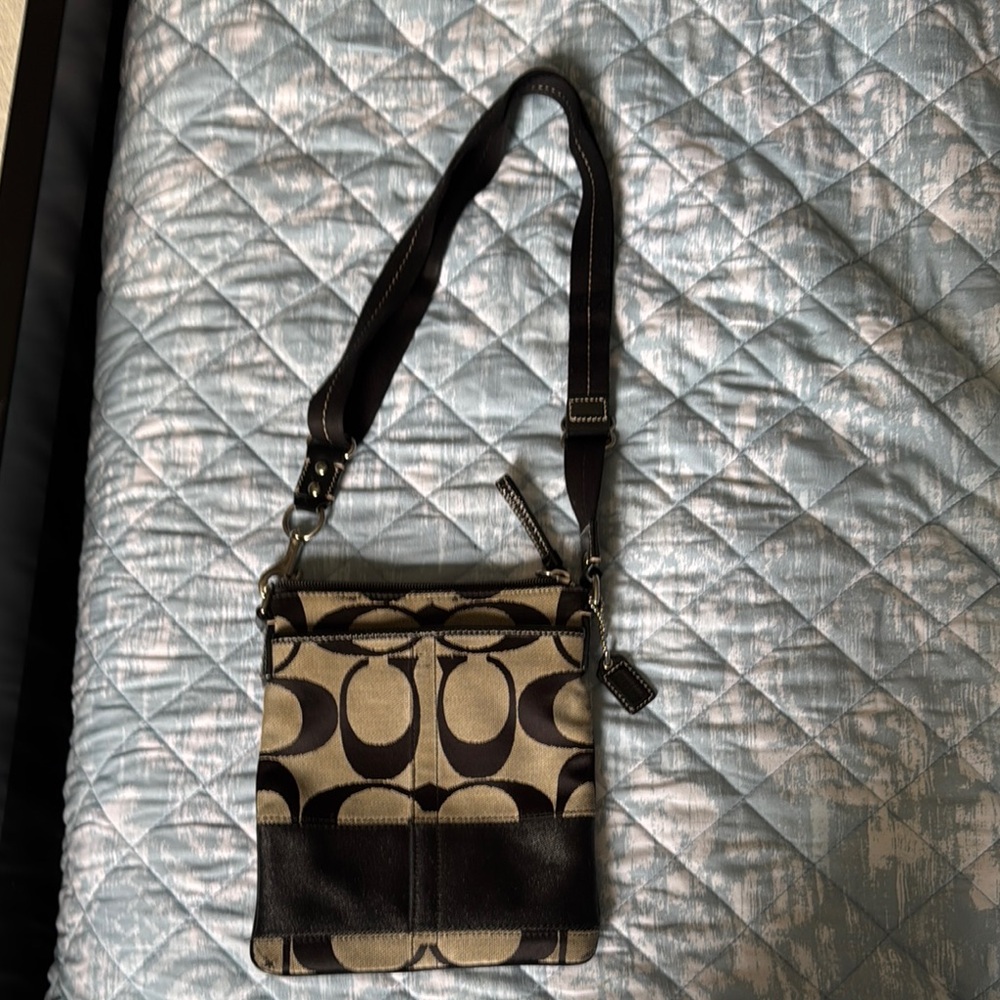 Coach Black and Tan Crossbody Bag